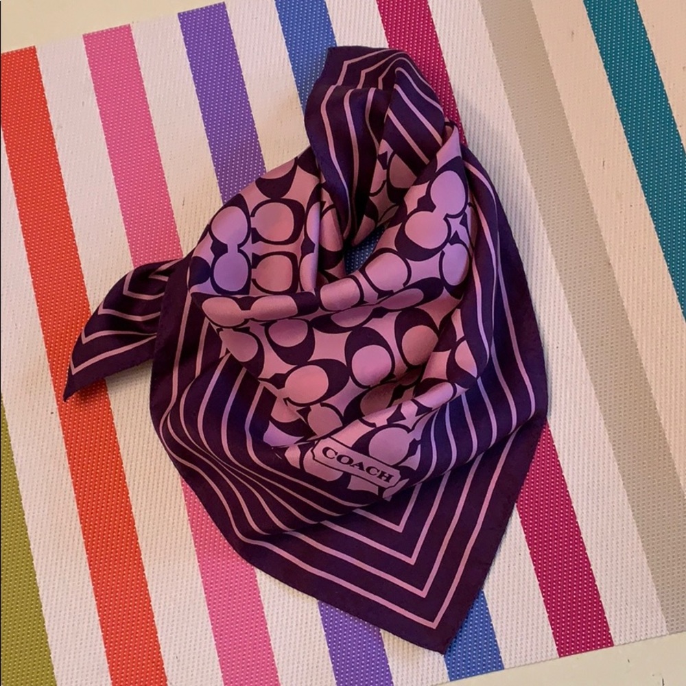 Classic Striped Coach Silk Scarf